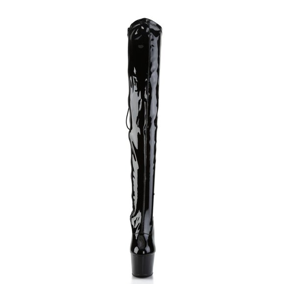 Pleaser Adore 3063 Black Stiletto Thigh High Platform Boots